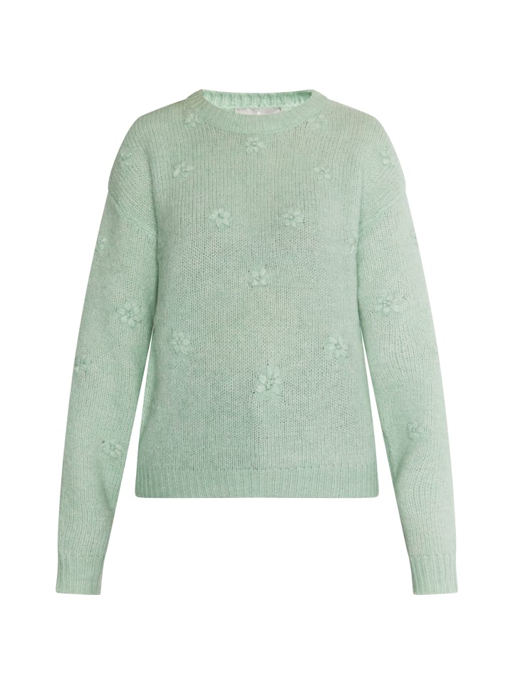 Damen Strickpullover in Mintgrün Melange