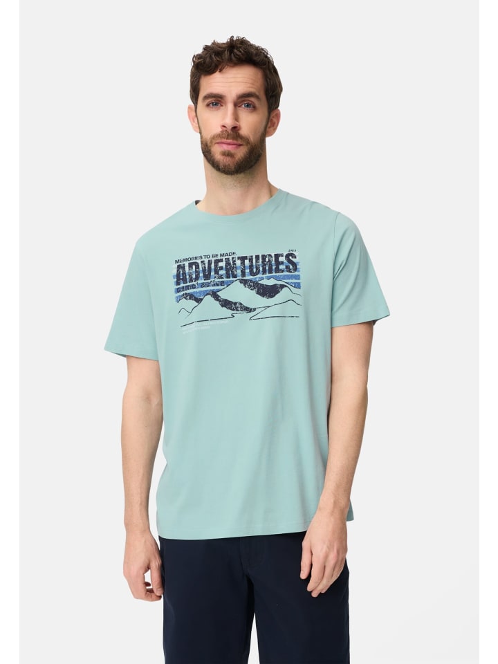 T-Shirt mit Print in Ozeangrün