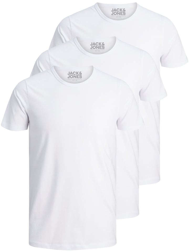3er-Set T-Shirt in White