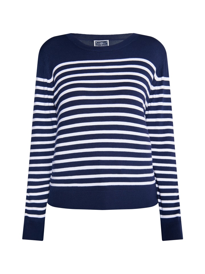 Damen Strickpullover in Marine Weiss