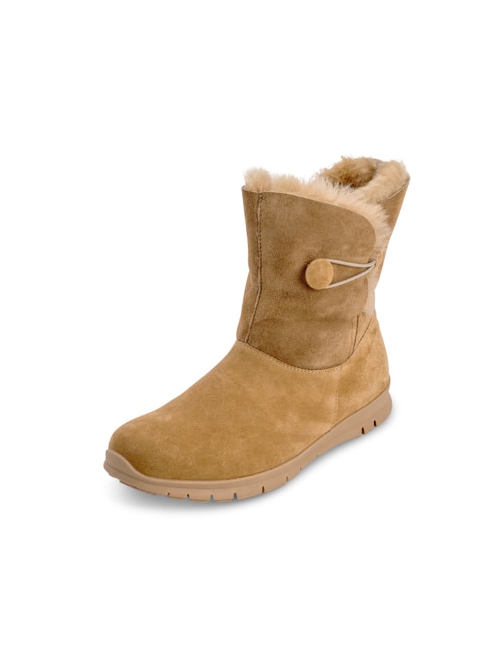 Veloursleder Stiefeletten in camel