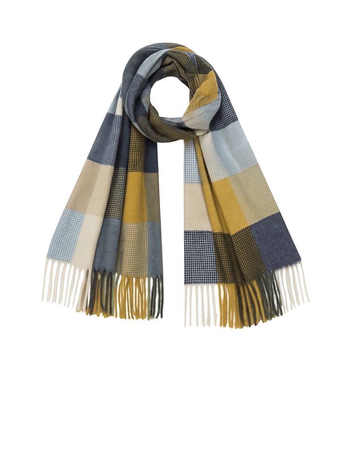 Eleganter Schal mit Fransen für stilvolle Winter-Looks. in Blau