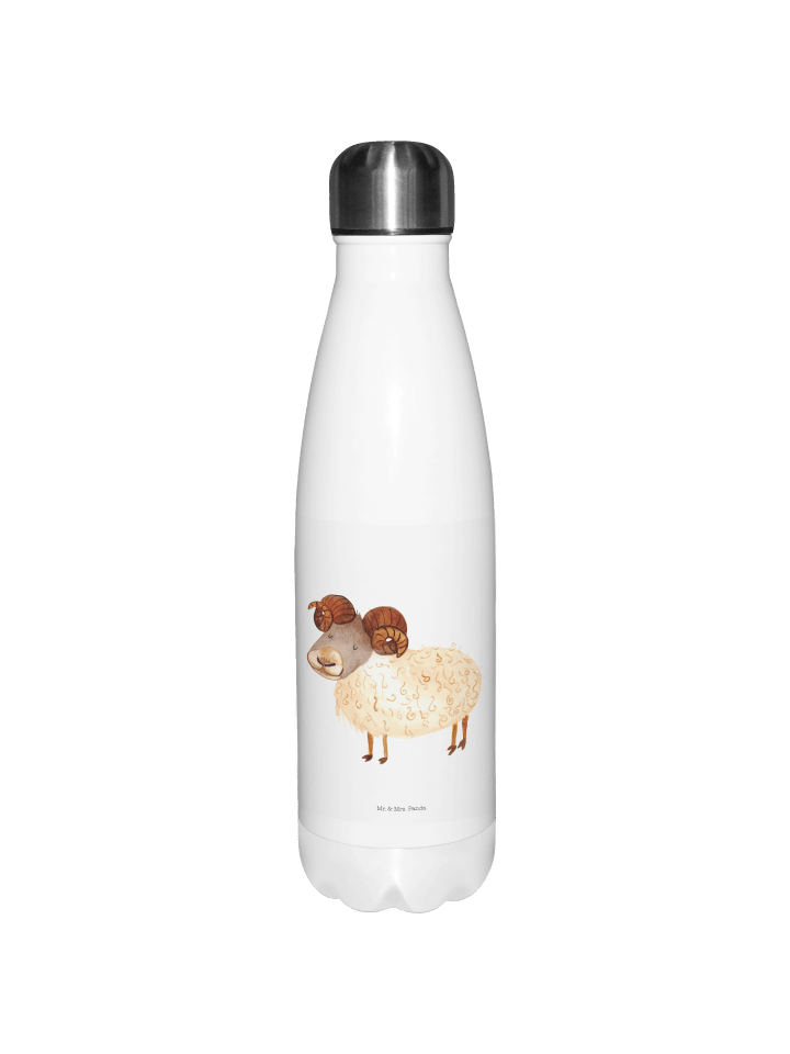 Trinkflasche Sternzeichen Widder ohne Spruch in Weiß