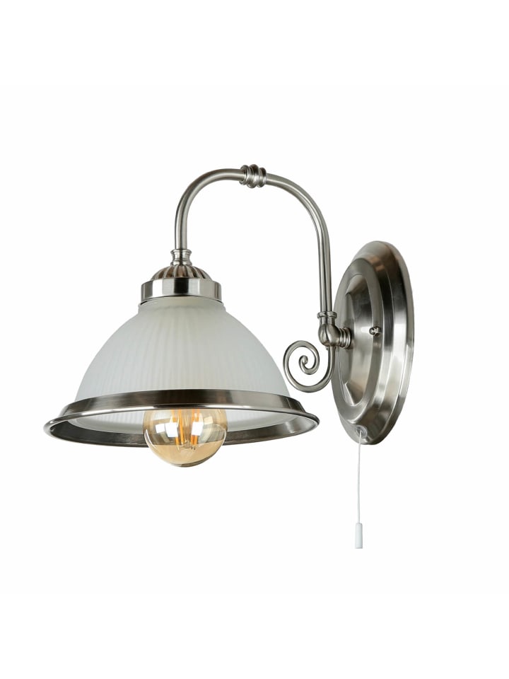 Wandlampe (B)19.5 x (H)20.5 cm in Silber Weiß