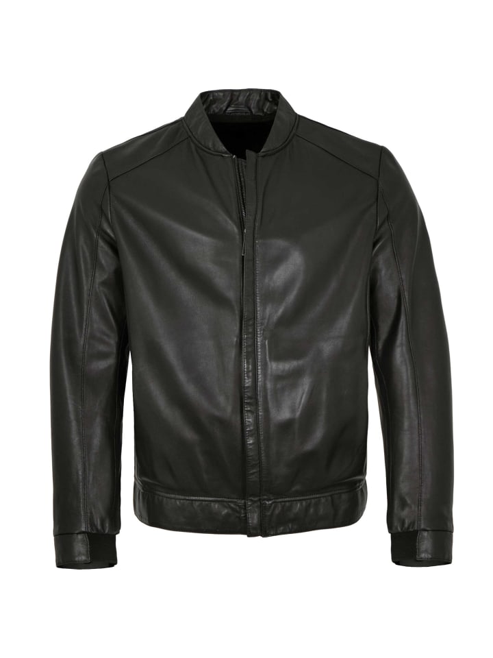 Lederjacke Lammnappa in Schwarz
