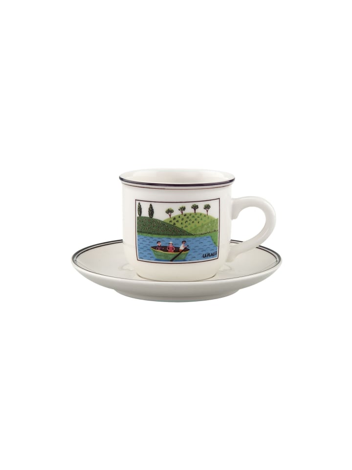 Espressotasse mit Untertasse Design Naif in Bunt 100 ml