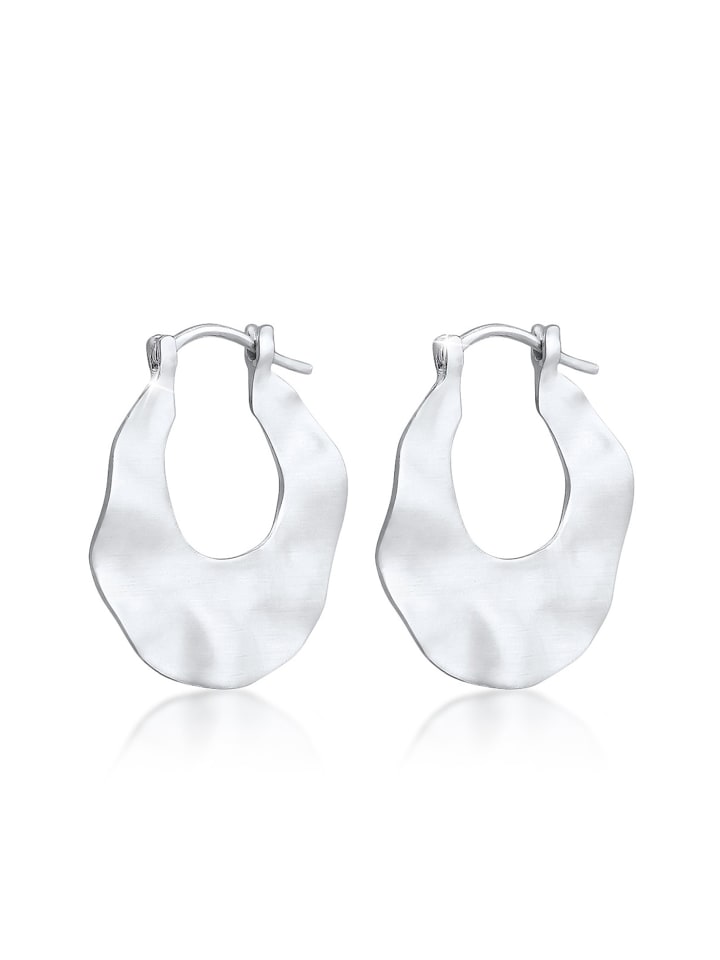 Ohrringe 925 Sterling Silber Geo, Wellen in Silber