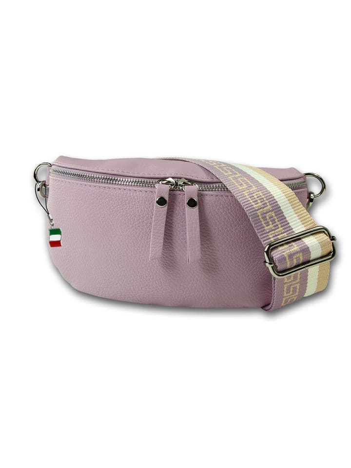 Leder Gürteltasche Florence Tasche hell violett ca. 25cm