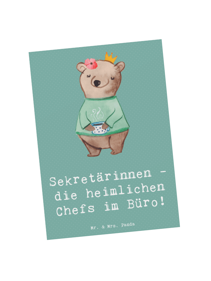 Postkarte Sekretärin Chefin mit Spruch in Meeresbrise