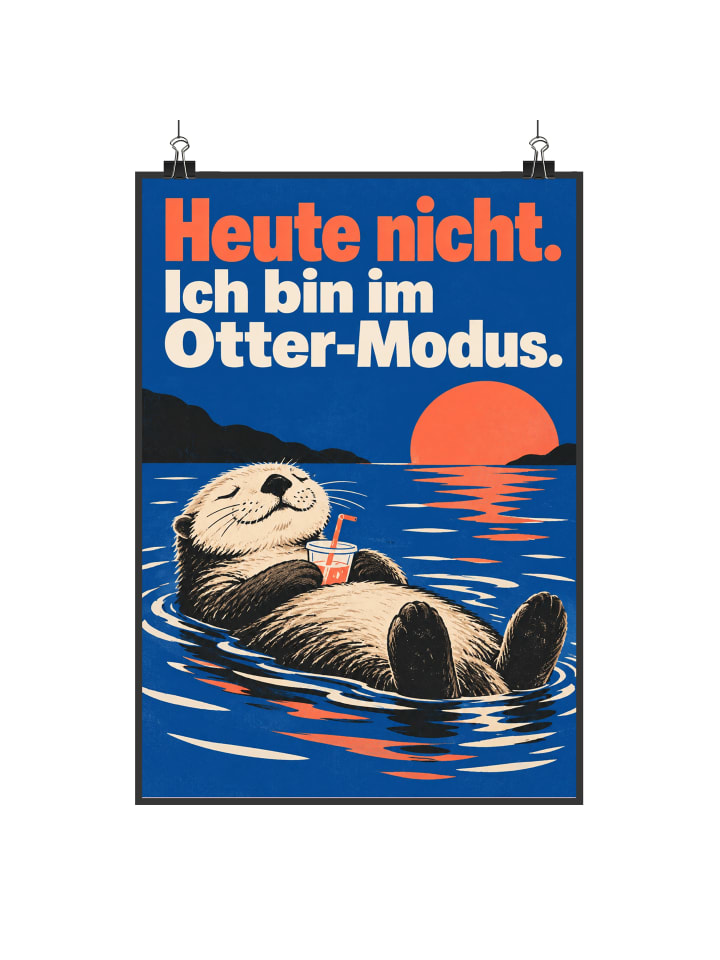 Deko Bild Otter humorvoll Design mit Spruch in Weiß