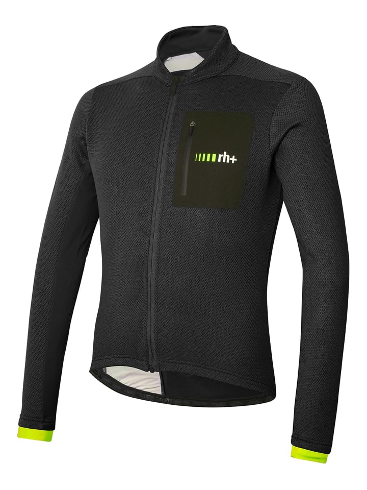 Radtrikot All Road Sweater in black-acid lime