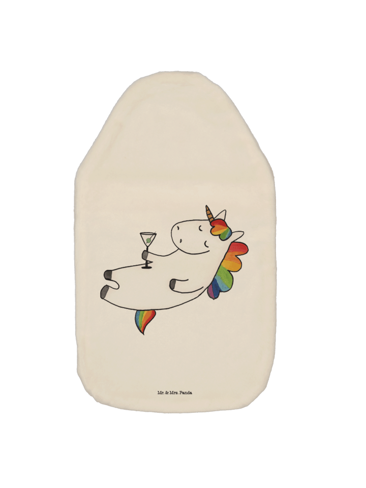 Wärmflasche Einhorn Blümchentail ohne Spruch in Weiß