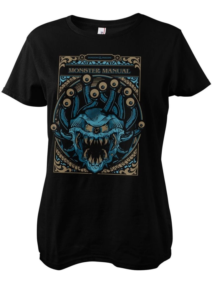 Shirt "D&D Monsters Manual Girly Tee" in Schwarz