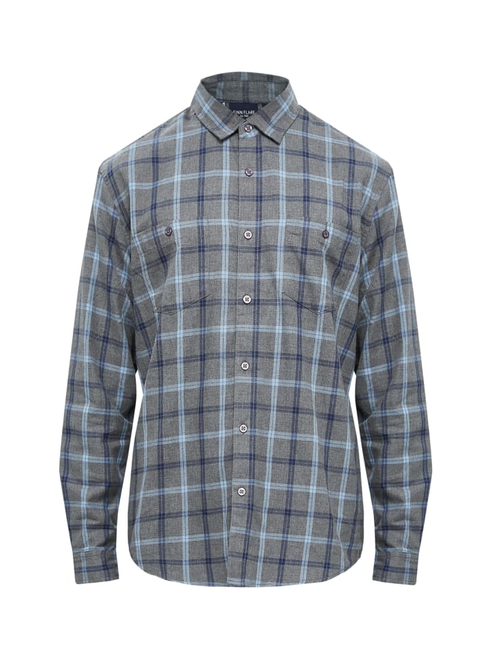 Langarmhemd Karo in grey