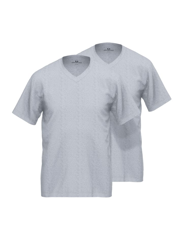 T-Shirt 2Er Pack California in grau-mittel-melange