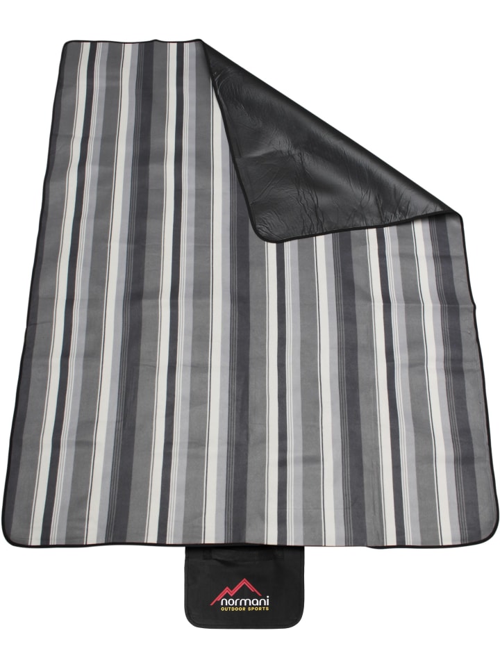 Outdoor-Campingdecke, 140 cm x 180 cm Tundra in Grau gestreift