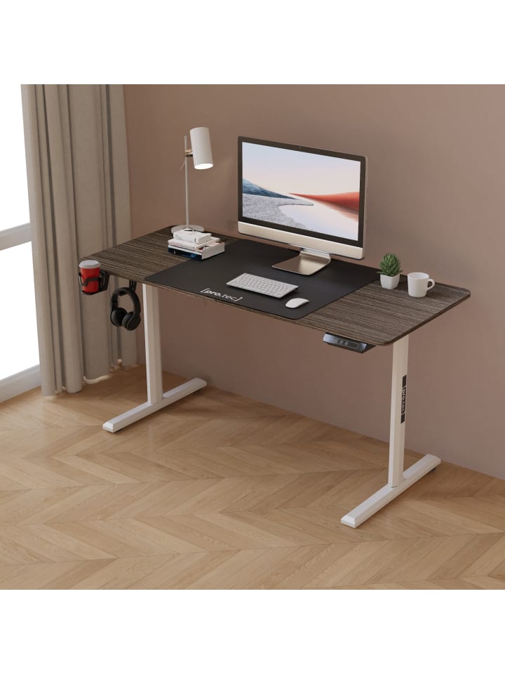 Höhenverstellbarer Tisch Hayward in Braun (L)140cm (B)60cm (H)117cm