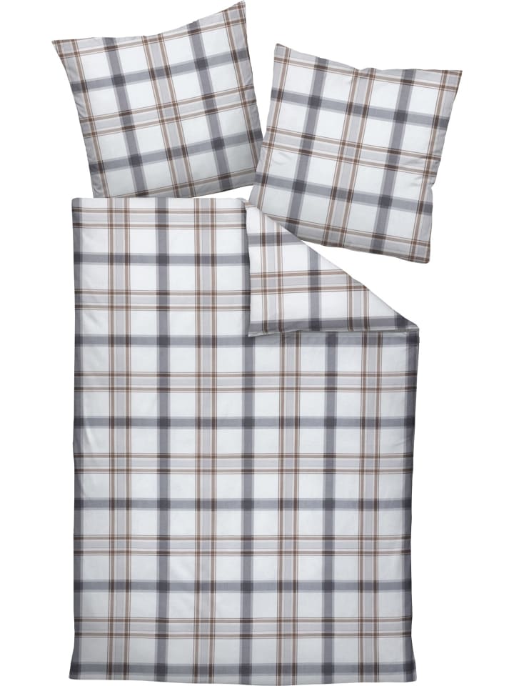 Soft-Flanell Bettwäsche in grau-braun-natur