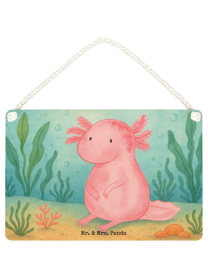 Deko Schild Axolotl Niedlich Design ohne Spruch in Weiß