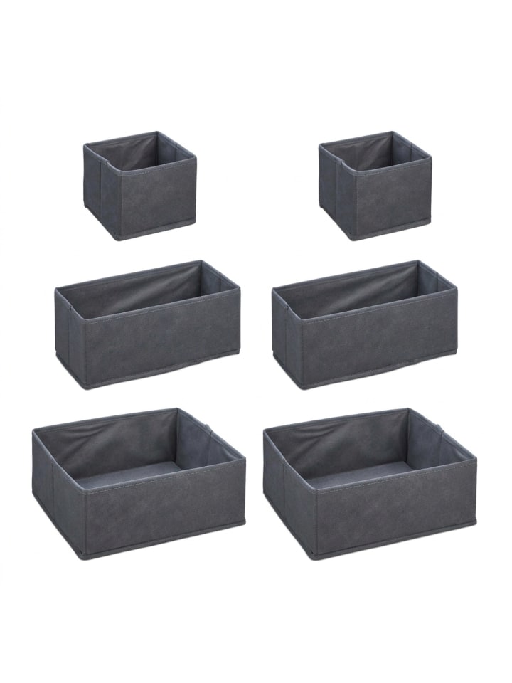 6-tlg. Schubladen Organizer Set in Grau
