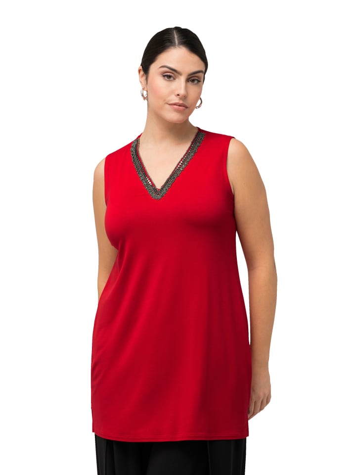 Strick-Top in neon rot
