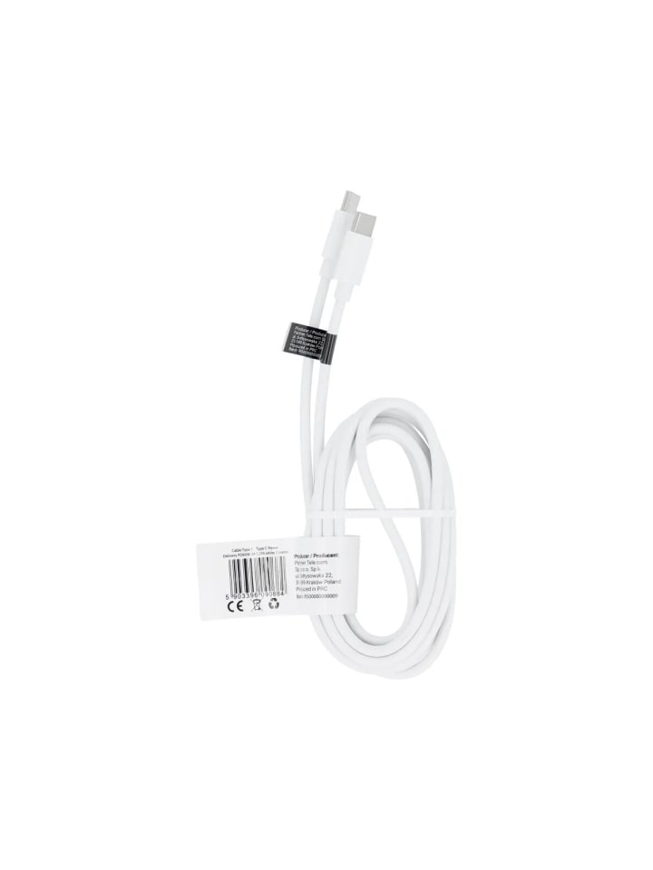 Ladekabel Typ C zu Typ C - PD 60W 3A Ladekabel/Datenkabel weiß 2 Meter in Weiß
