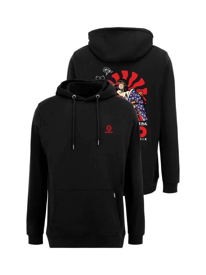 Hoodie Asian Neon Djane Logo Graphic in Black