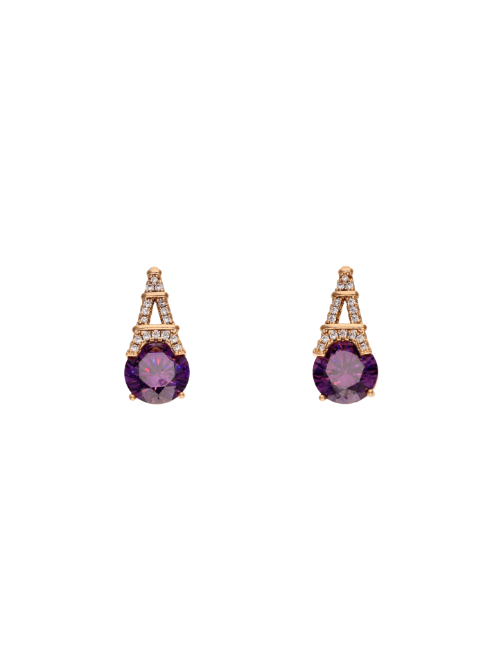 Women Earrings in Rose Gold Purple
