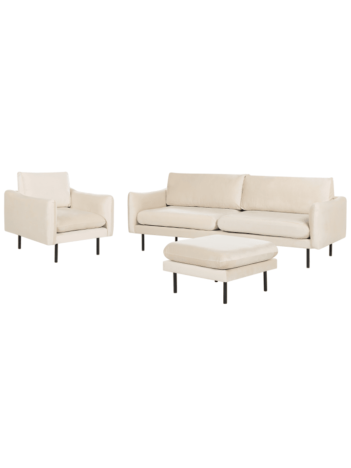 3-tlg Sitzgruppe VINTERBRO in Beige/Schwarz