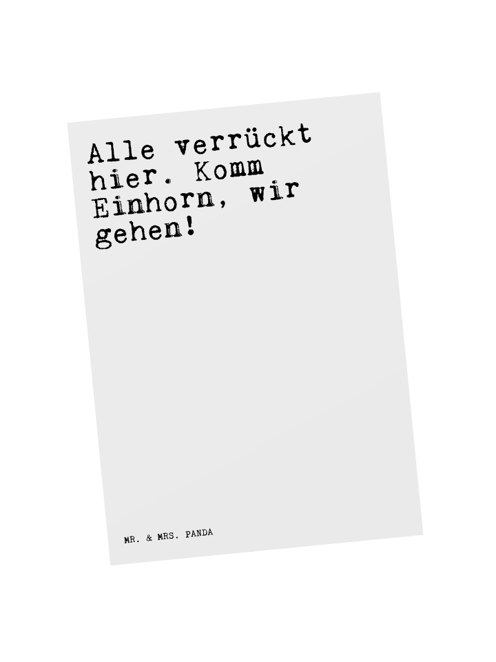 Postkarte Alle verrückt hier. Komm... mit Spruch in Weiß