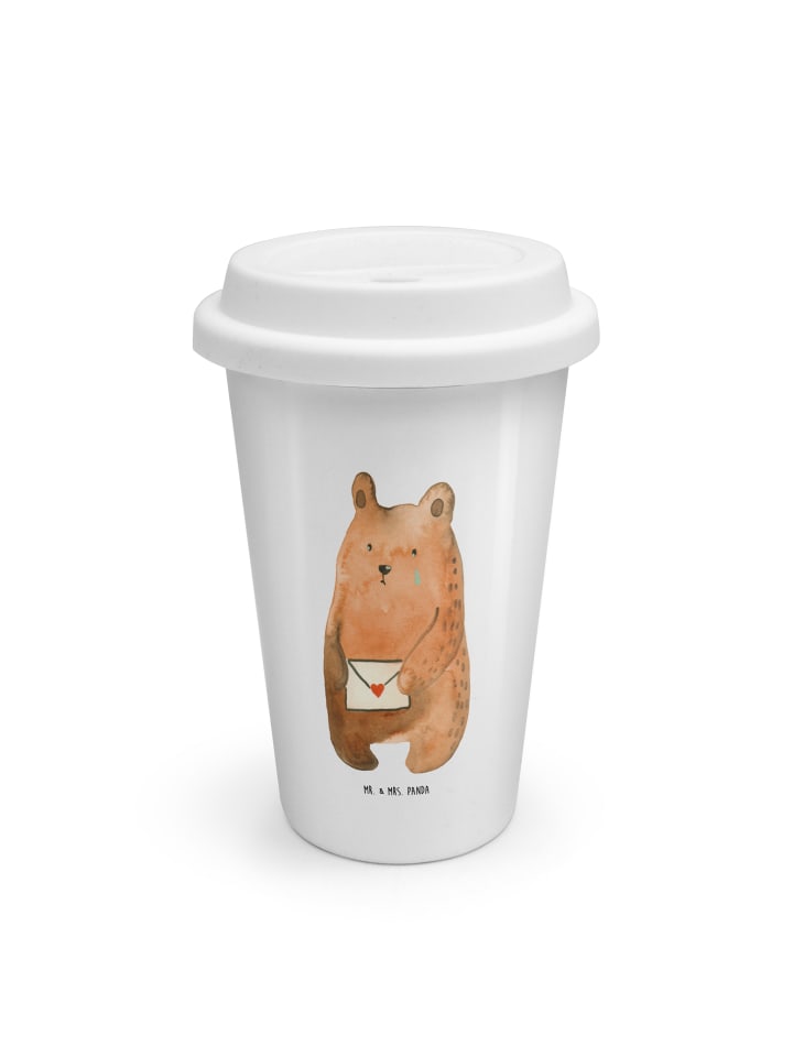 Isolierbecher Bär Vermissen ohne Spruch in Weiß