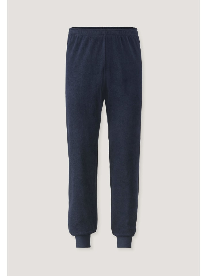 Hessnatur Frottee Schlafhose PURE COTTON aus reiner Bio-Baumwolle in mitternachtsblau