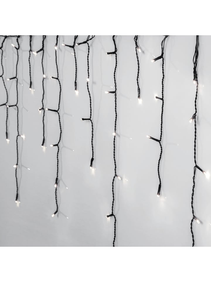 LED Lichtervorhang ,Crispy Ice White', 240 LEDs, 6m in Schwarz
