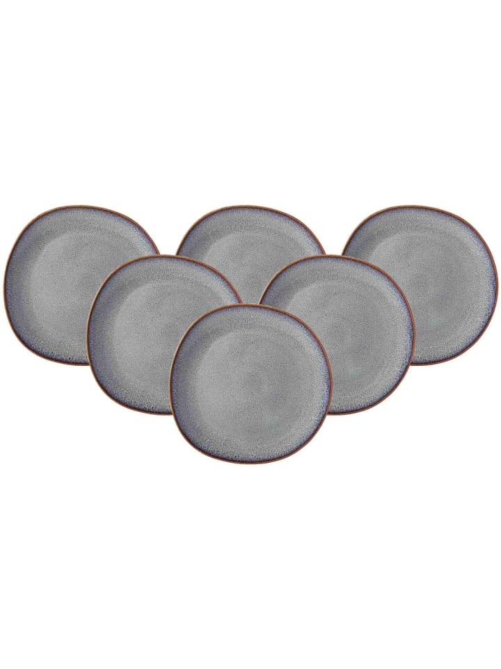 6er Set Speiseteller Lave in Beige ø 28 cm