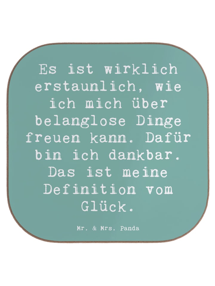 Flaschenuntersetzer Spruch Dankbarkeit für klei... in Meeresbrise