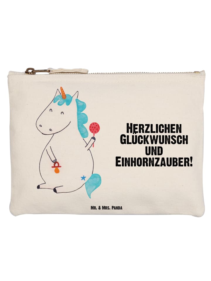 Federmäppchen Einhorn Baby mit Spruch in Weiß