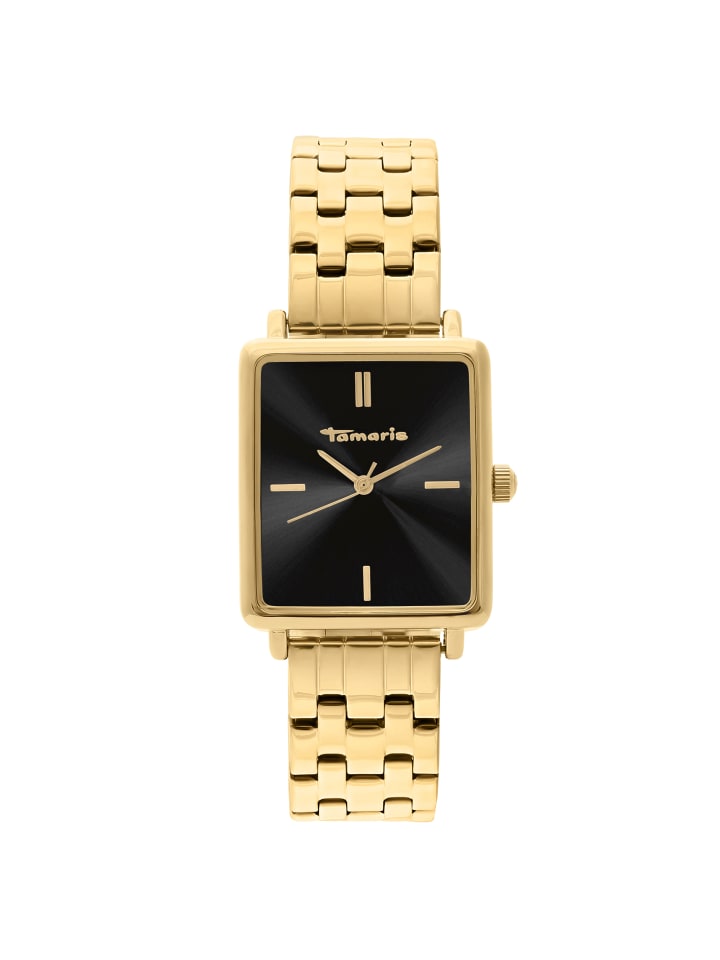 Armbanduhr The Square in gold-schwarz