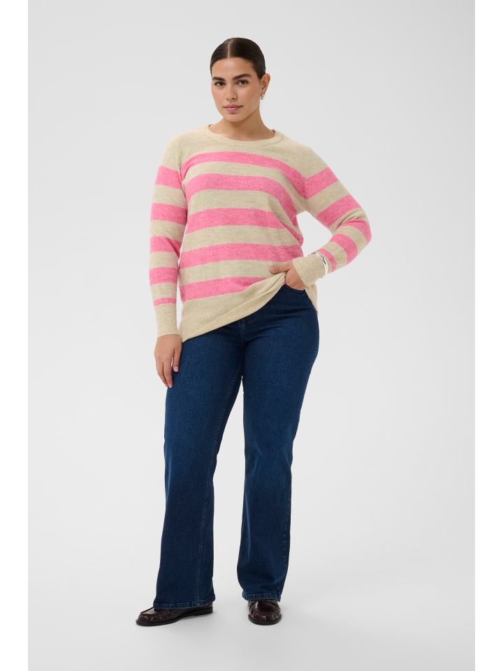 Strickpullover KCniela Regular fit in Feather Gray Mel/Pink melange