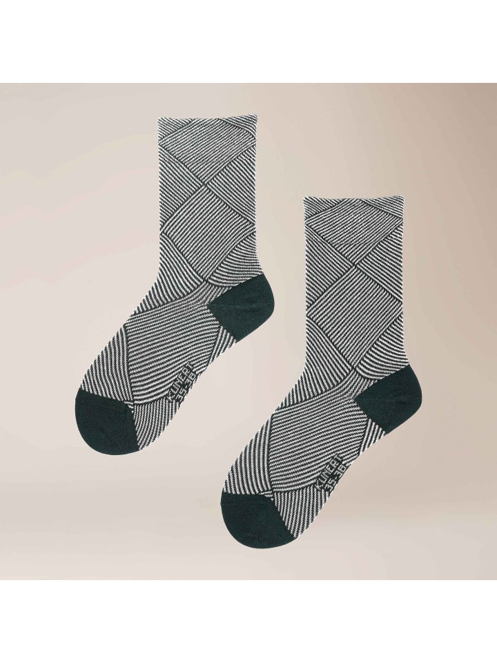 Socken Business Check gemustert in Night-Green