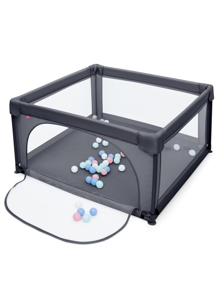 Laufgitter 120cm mit 50 Spielbällen in Anthrazit