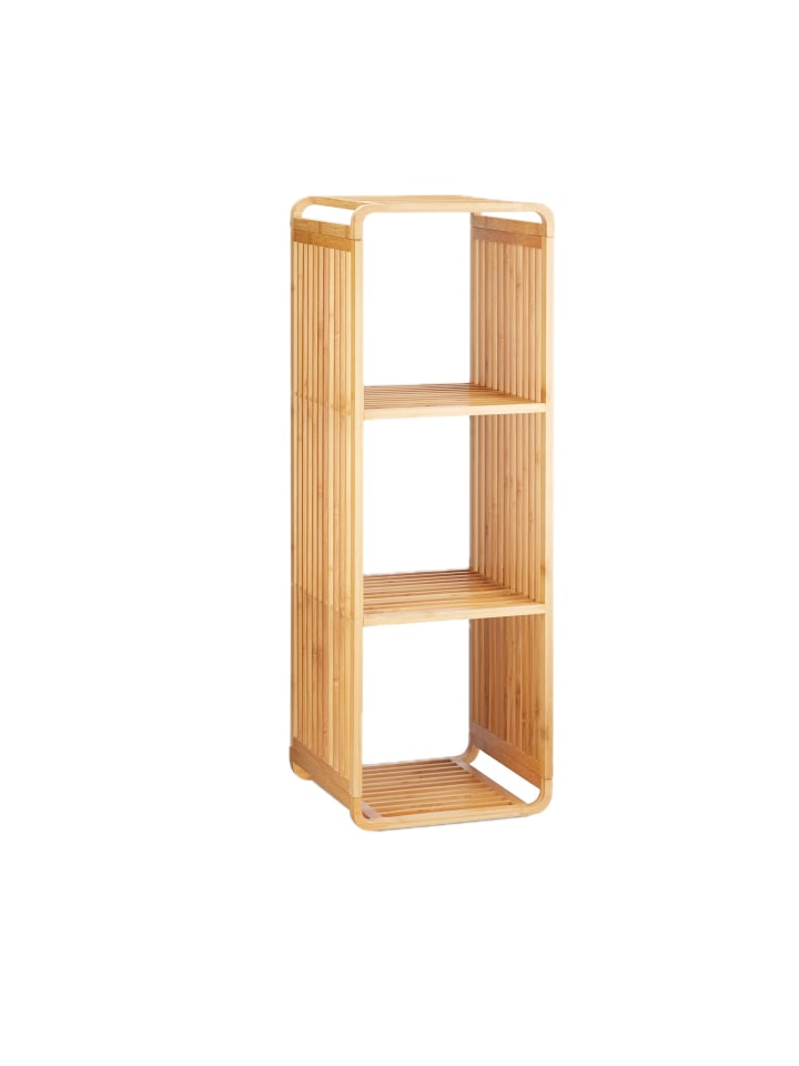 Bambusregal in Natur - (B)33 x (H)96 x (T)33 cm