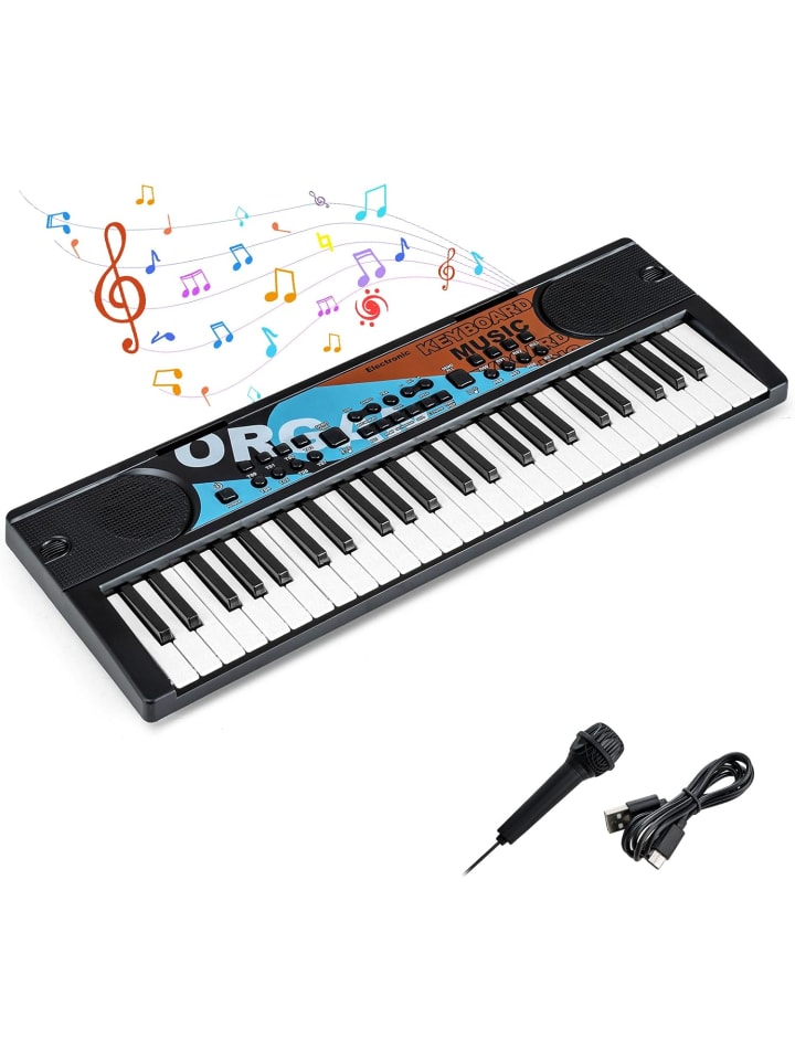 49 Tasten Keyboard Kinder ab 3 Jahren in Schwarz