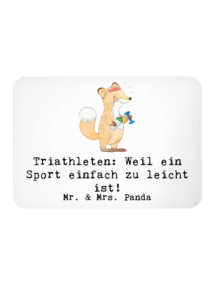Magnet Triathlon Helden mit Spruch in Weiß