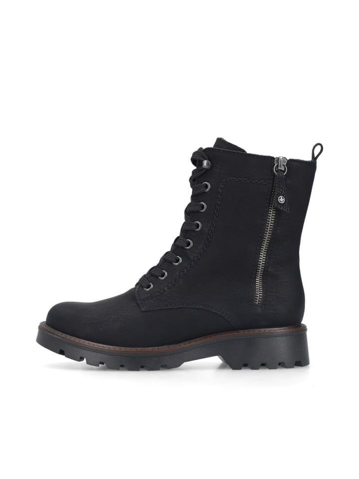 Schnürstiefelette in schwarz