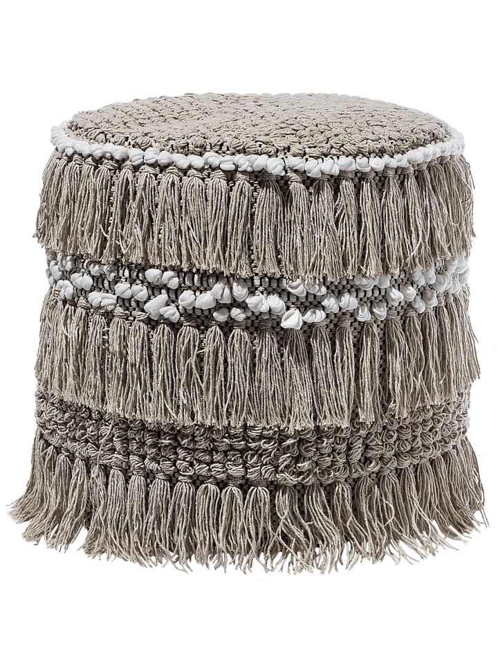 Pouf NOIDA in Beige - (W) 44 x (H) 43 x (L) 44 cm