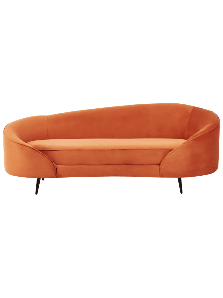 3-Sitzer Sofa SAVAR in Orange/Schwarz - (W) 183 x (H) 75 x (L) 85 cm