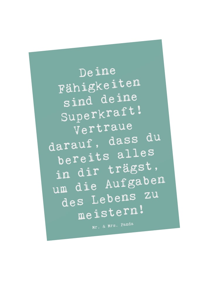 Postkarte Spruch Vertrauen in Fähigkeiten mit S... in Meeresbrise