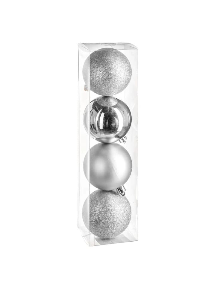 Weihnachtskugeln in silber