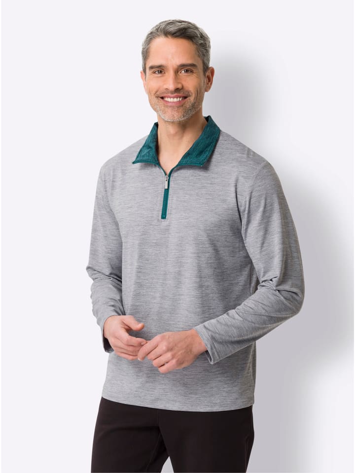 Shirt in grau-meliert