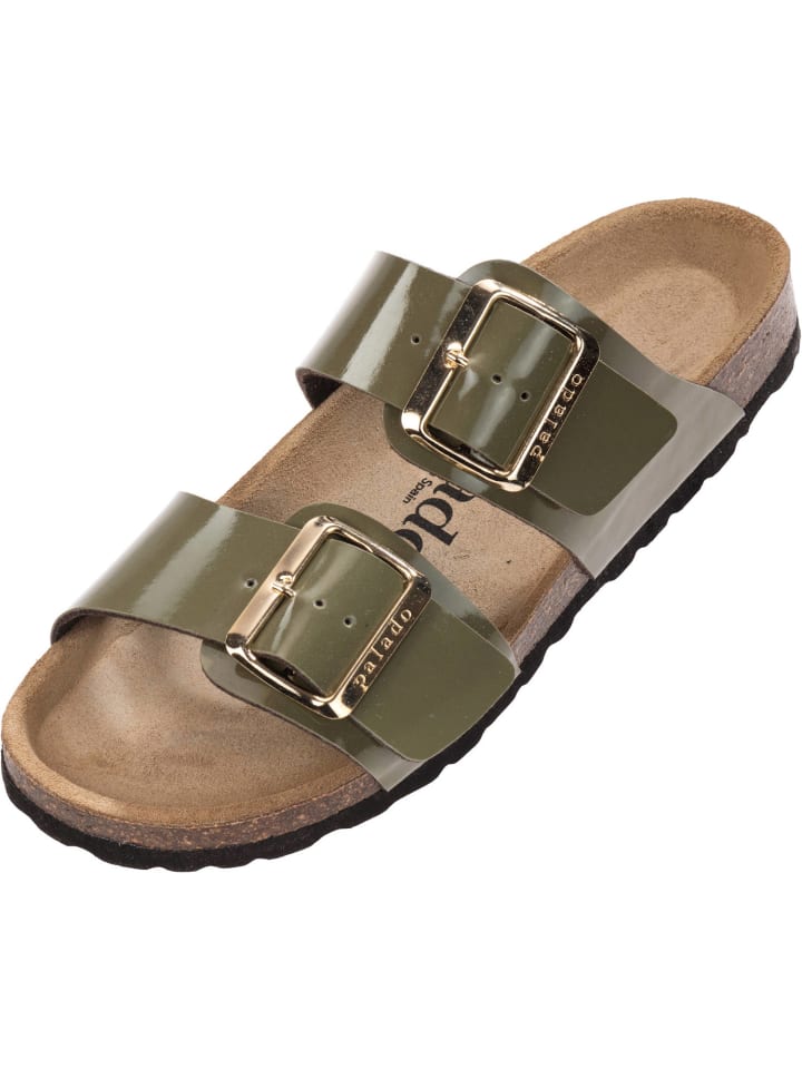 Pantoletten Samos EGS in Khaki Lack